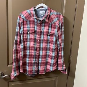 Lucky Brand plaid western shirt